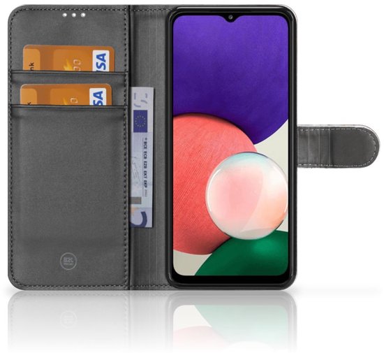 Coque Samsung Galaxy A22 5G Etui Housse pour Marbre Gris