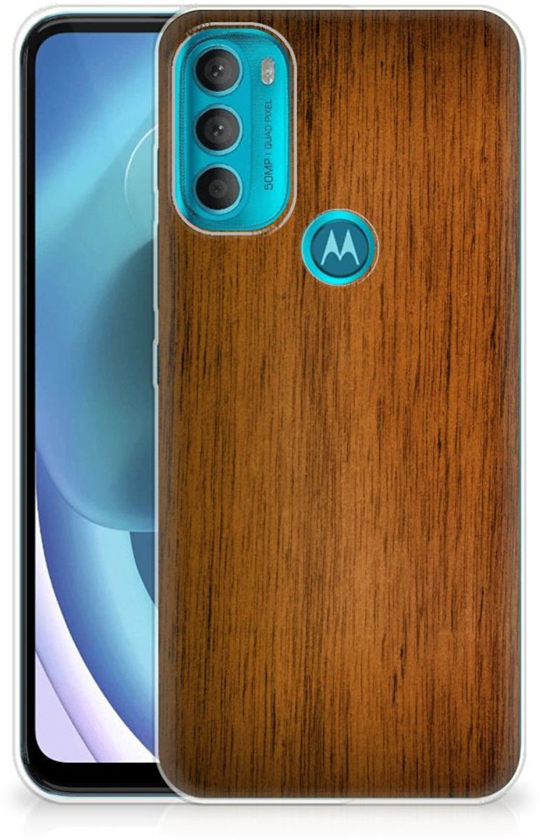 Motorola Moto G71 5G Bumper Hoesje Donker Hout