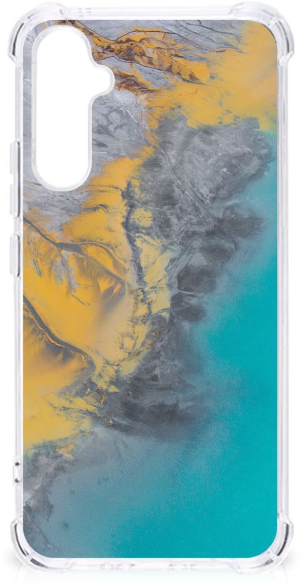 Samsung Galaxy A34 Anti-Shock Hoesje Marble Blue Gold