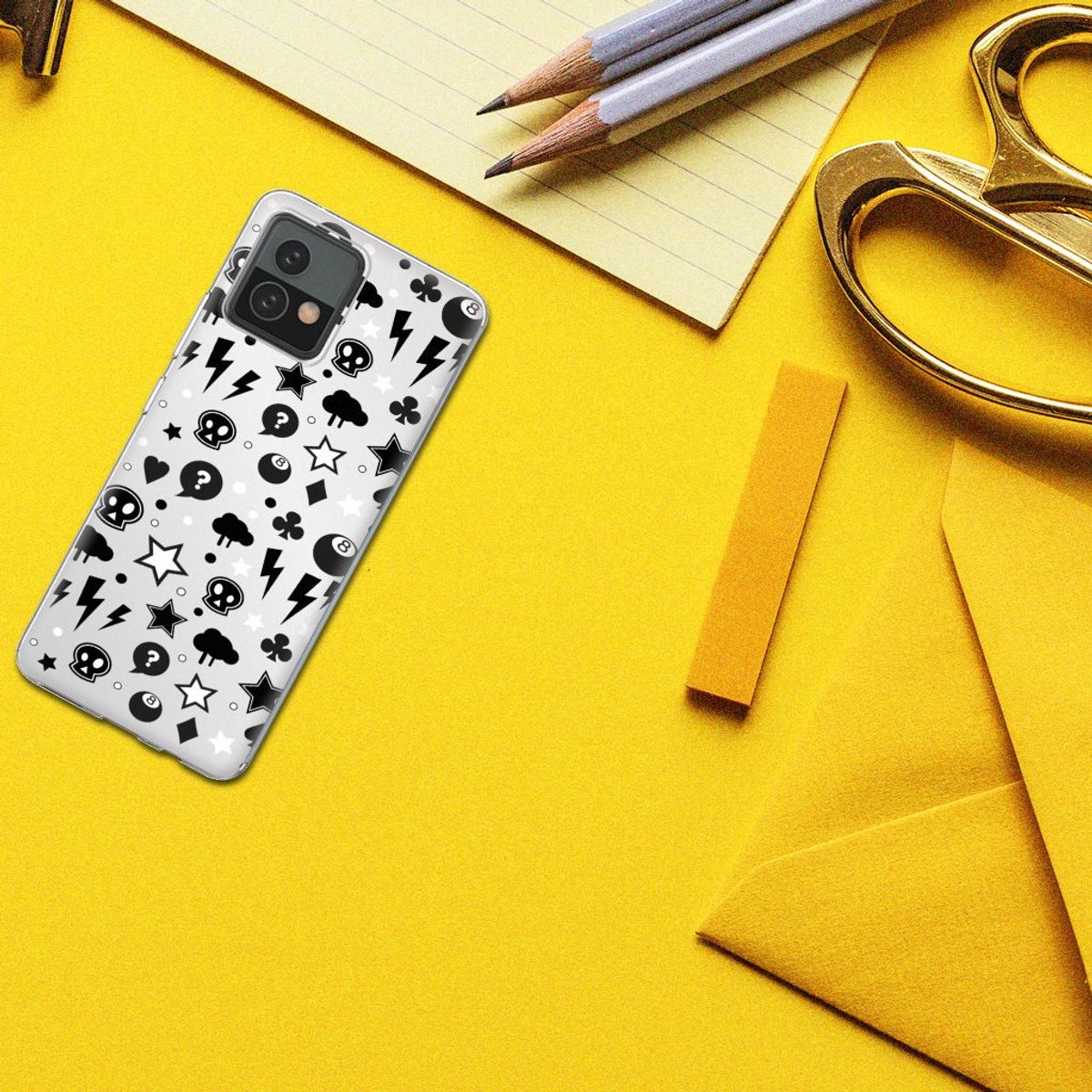 Silicone Back Case Motorola Moto G72 Silver Punk