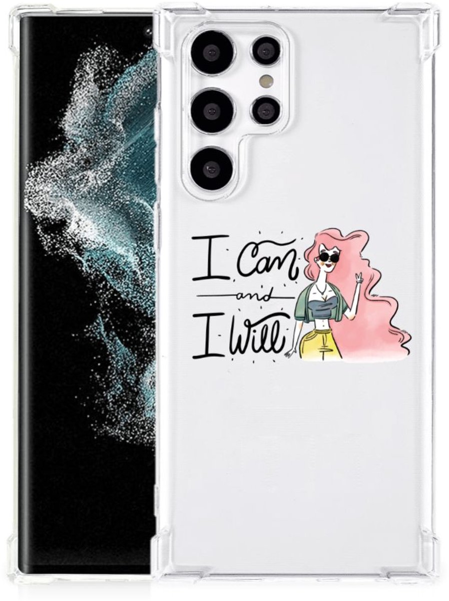 Samsung Galaxy S22 Ultra Stevig Bumper Hoesje i Can