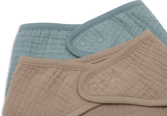 Jollein Baby Slab Bandana - Hydrofiel - Slabbetjes Baby - 2 Stuks - Sea Green/Biscuit van Jollein — afbeelding 3