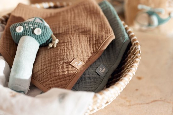 Jollein Baby Slab Bandana - Hydrofiel - Slabbetjes Baby - 2 Stuks - Sea Green/Biscuit van Jollein — afbeelding 4