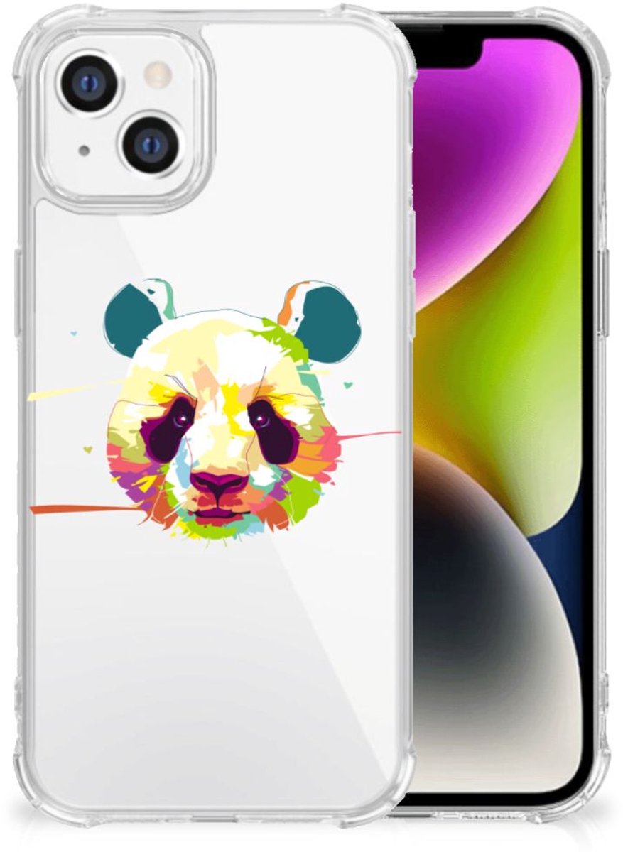 iPhone 14 Stevig Bumper Hoesje Panda Color