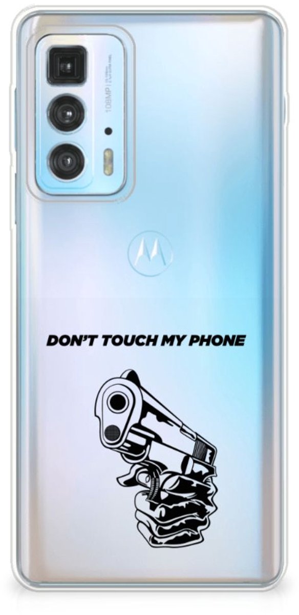 Motorola Edge 20 Pro Silicone-hoesje Gun Don't Touch My Phone