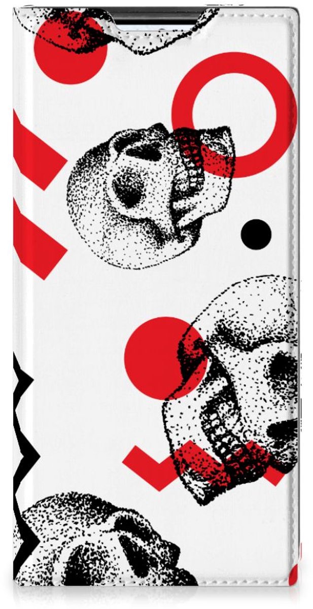 Mobiel BookCase Samsung Galaxy S22 Ultra Skull Red