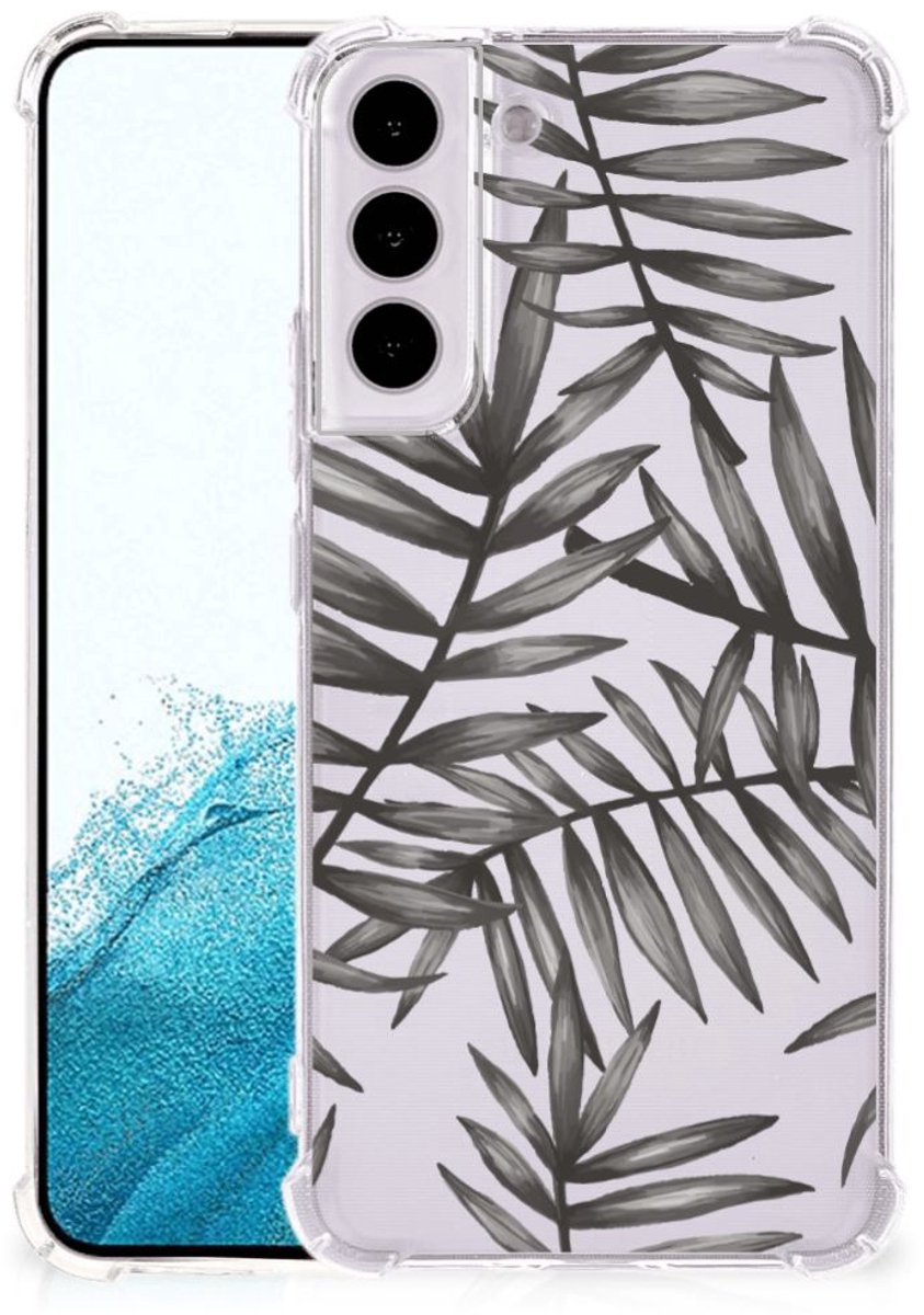 TPU Case Anti-Shock voor Samsung Galaxy S22 Plus Case Leaves Grey