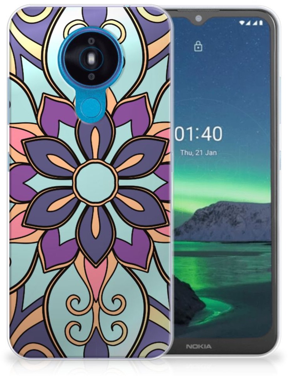 Back Cover voor Nokia 1.4 TPU Case Purple Flower