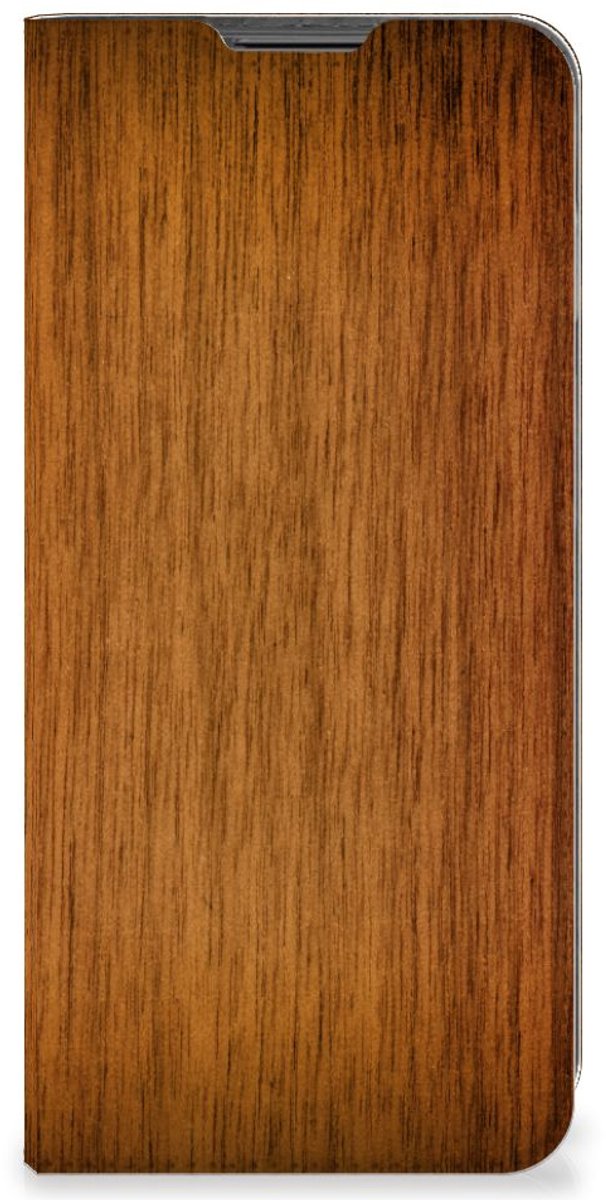 Motorola Moto G22 Book Wallet Case Donker Hout