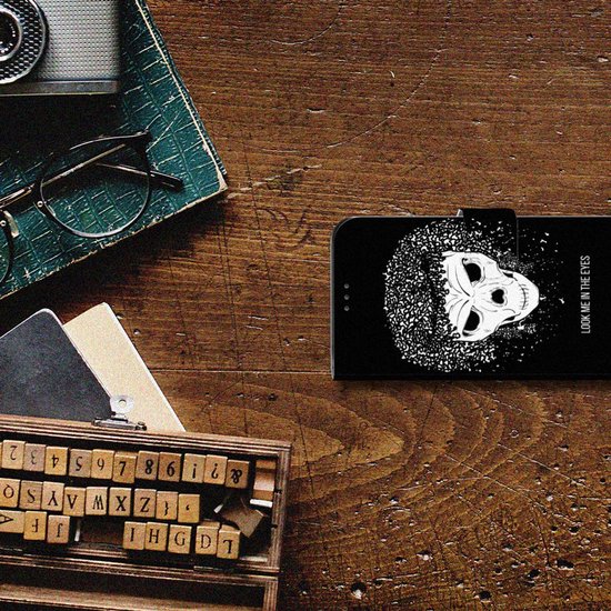 Coque Bookstyle Samsung Galaxy Xcover 5 | Étui pour téléphone Xcover 5 Enterprise Edition avec texte Skull Hair