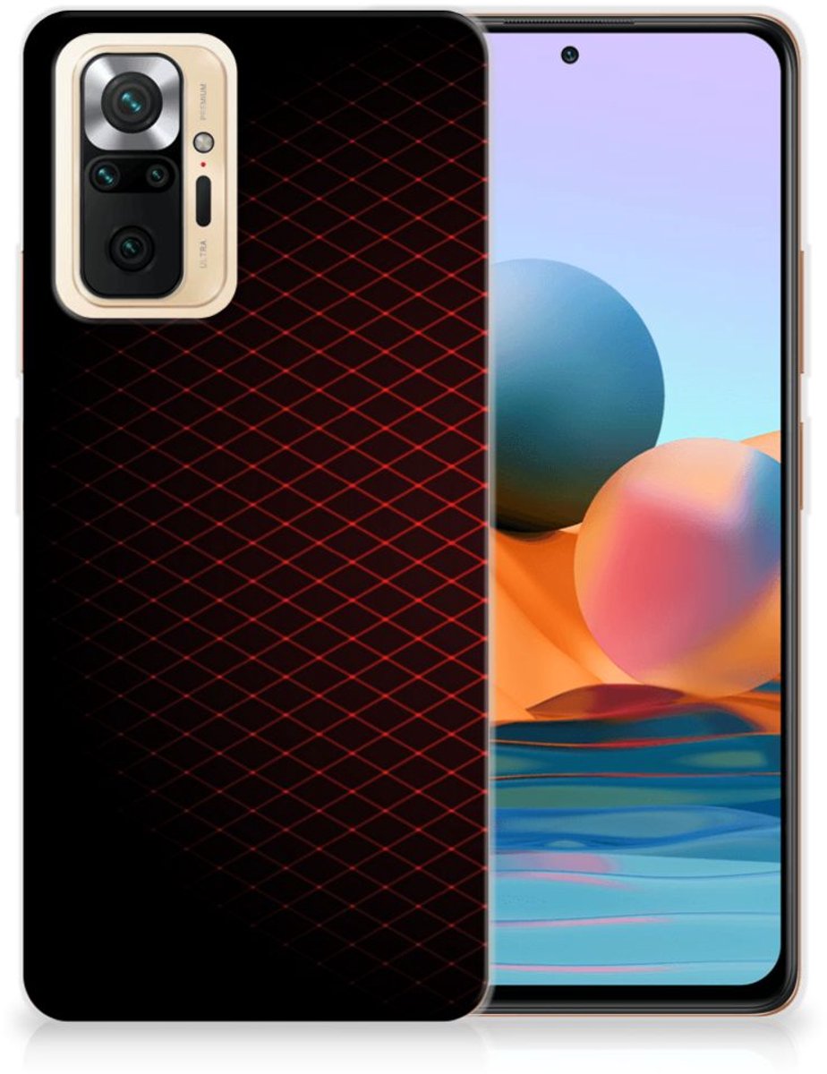 Xiaomi Redmi Note 10 Pro TPU bumper Geruit Rood