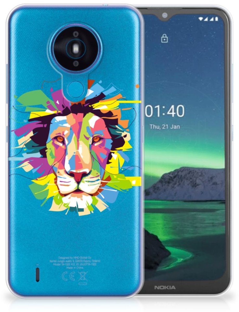 Nokia 1.4 Telefoonhoesje met Naam Lion Color