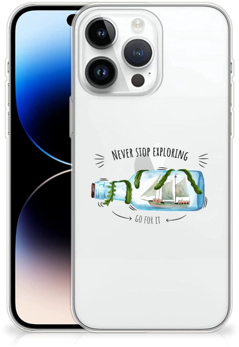 iPhone 14 Pro Max Telefoonhoesje met Naam Boho Bottle