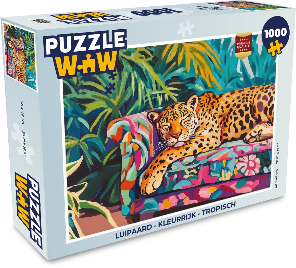 Puzzel Luipaard - Kleurrijk - Tropisch - Legpuzzel - Puzzel 1000 stukjes volwassenen