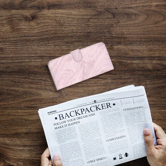 Étui pour téléphone portable OnePlus 9 Flip Case Pink marbré