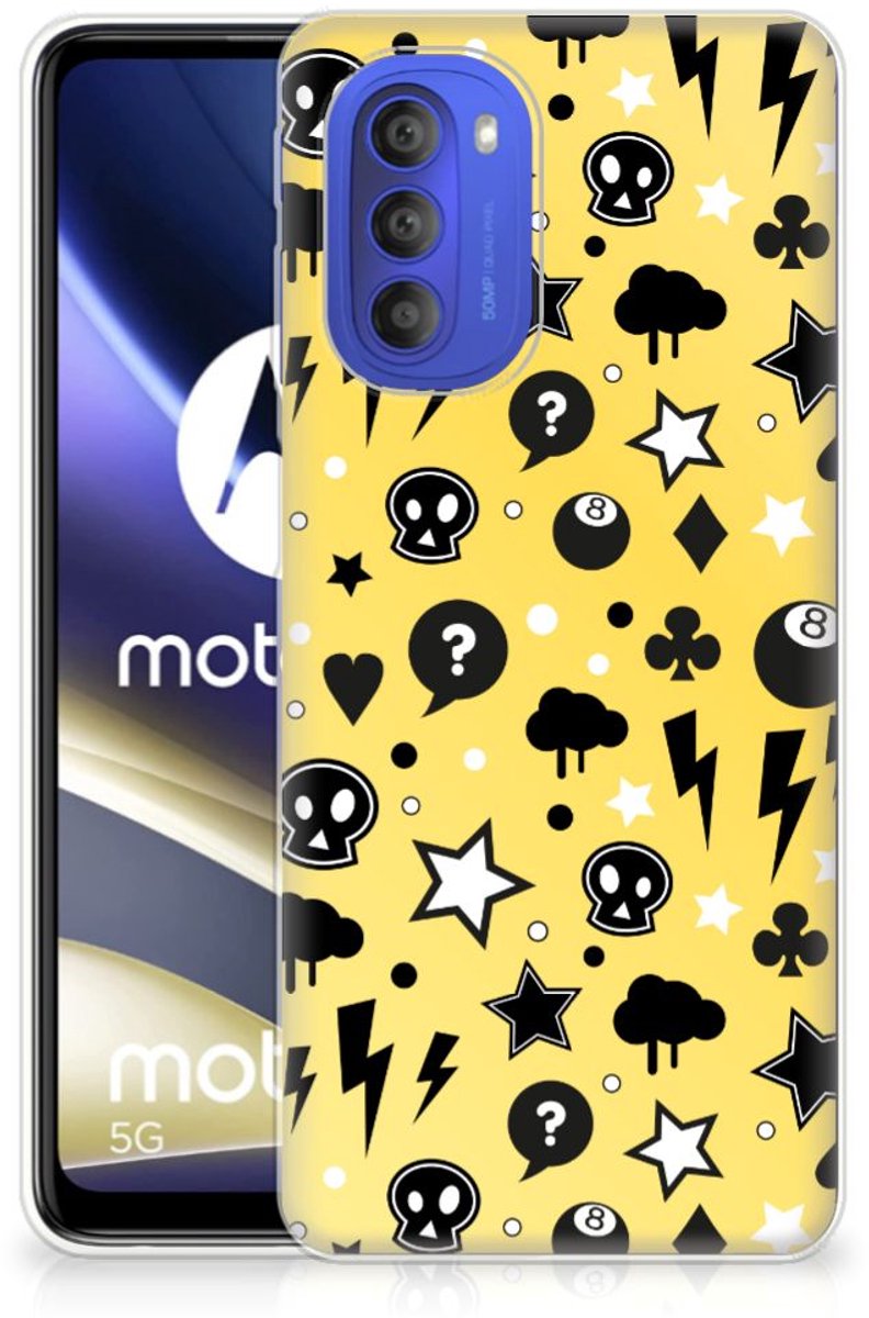 TPU Hoesje voor Silicone Back Case Motorola Moto G51 5G Punk Geel