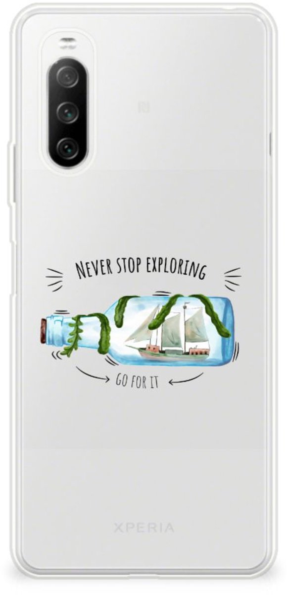 Sony Xperia 10 III Telefoonhoesje met Naam Boho Bottle