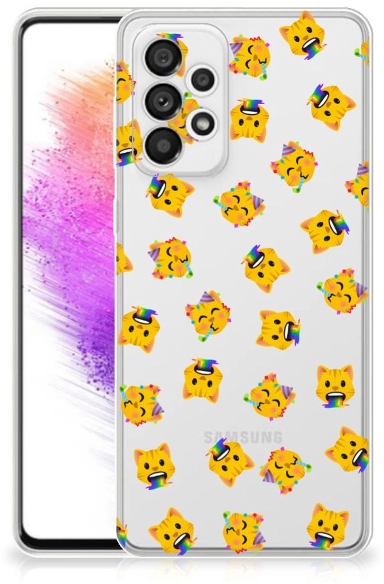 TPU bumper voor Samsung Galaxy A73 5G Katten Emojis