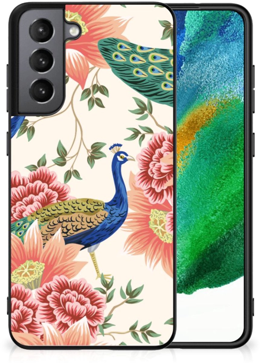 Dierenprint Telefoonhoesje voor Samsung Galaxy S21FE Pink Peacock