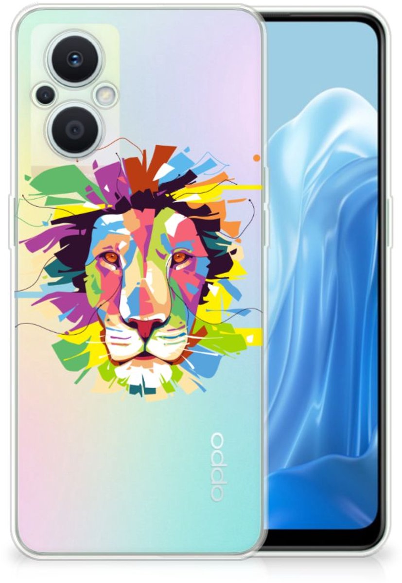 OPPO Reno8 Lite Telefoonhoesje met Naam Lion Color