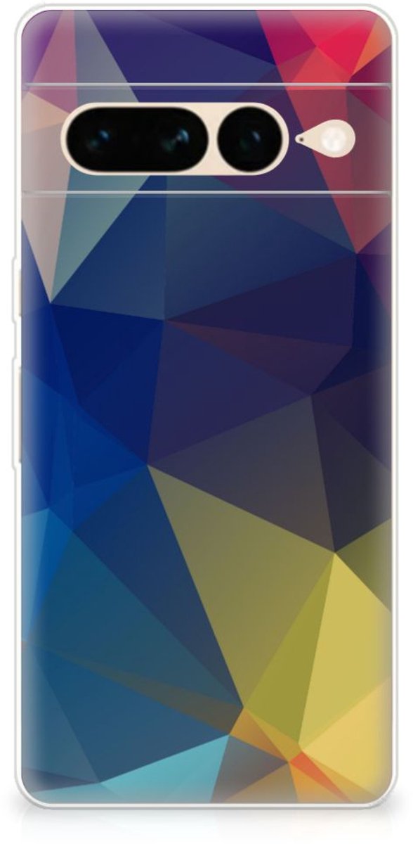 Google Pixel 7 Pro TPU Hoesje Polygon Dark