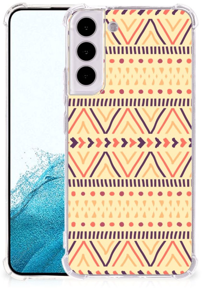 Samsung Galaxy S22 Plus Doorzichtige Silicone Hoesje Aztec Yellow
