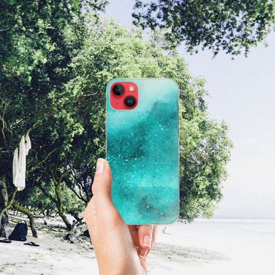 TPU étui pour iPhone 14 Plus Coque Téléphone Peinture Bleu