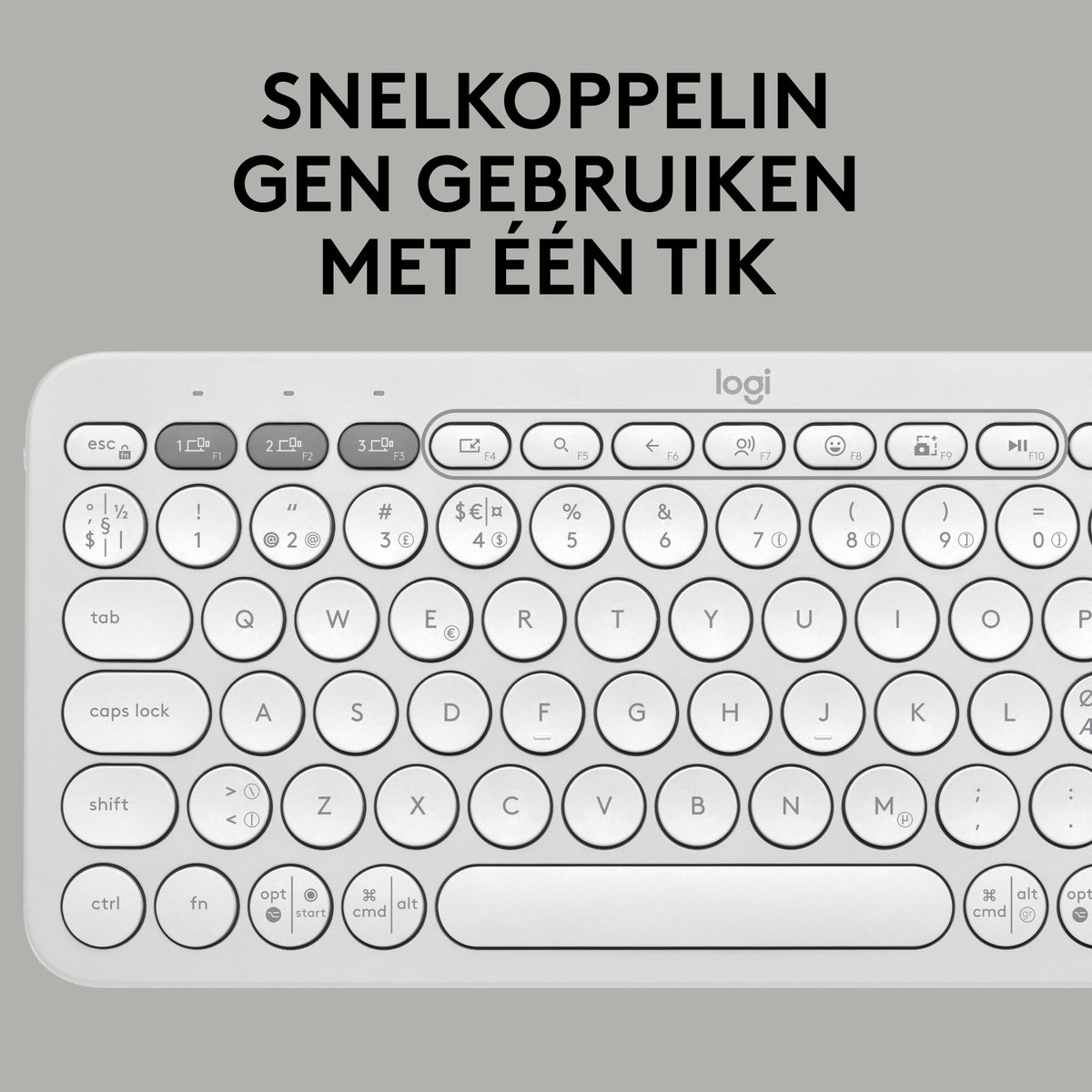 Logitech Pebble Keys 2 K380s - Draadloos Toetsenbord - White thumbnail 4