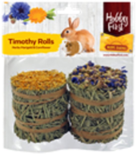HobbyFirst Hope Farms Timothy Rolls Gouds- & Korenbloem - 4 x 200 gr - Voordeelverpakking