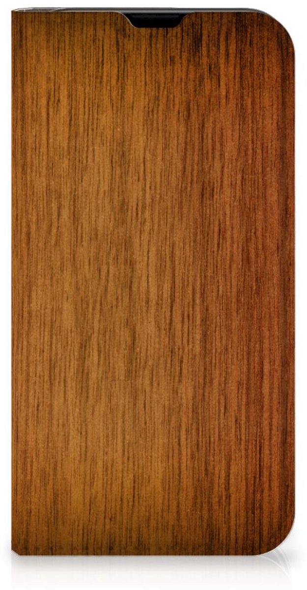 iPhone 13 Mini Book Wallet Case Donker Hout
