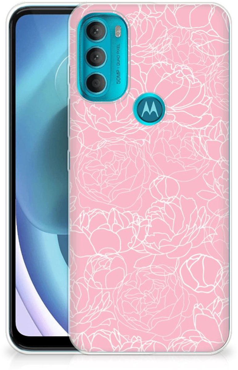 Motorola Moto G71 5G TPU Case White Flowers