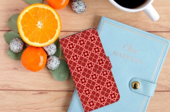 Etui Smartphone OPPO A15 Etui Portefeuille Etui Batik Rouge