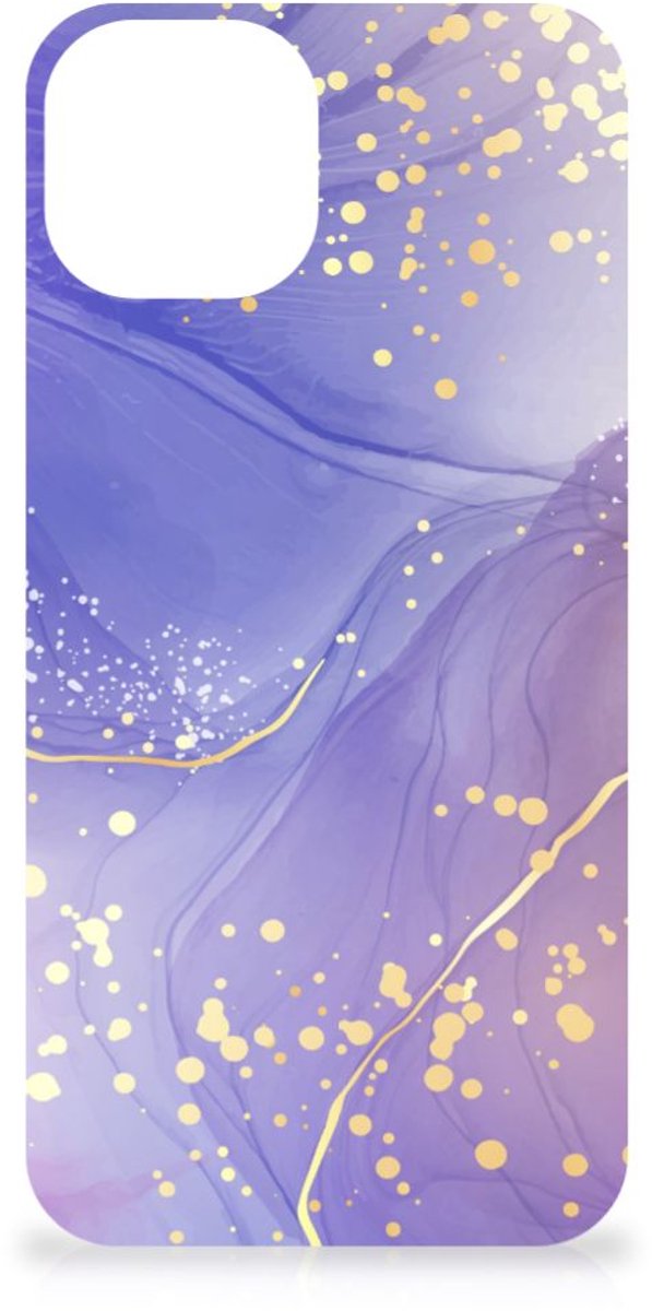 Kleurrijke Telefoonhoesje voor iPhone 15 Plus Watercolor Paars