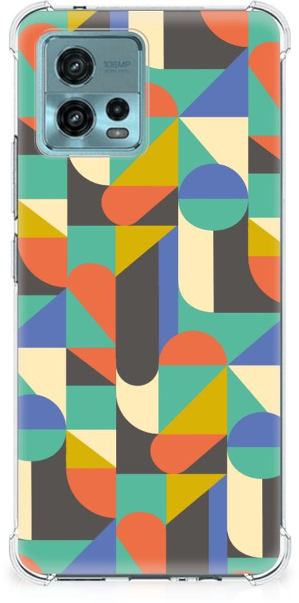 otorola Moto G72 Doorzichtige Silicone Hoesje Funky Retro
