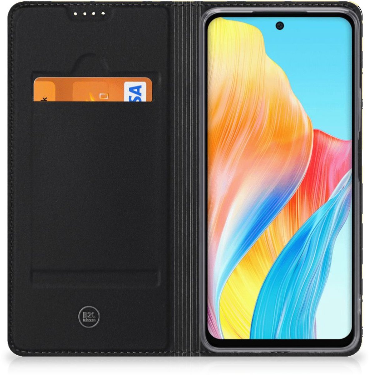 Mobiel BookCase OPPO A58 4G Punk Geel