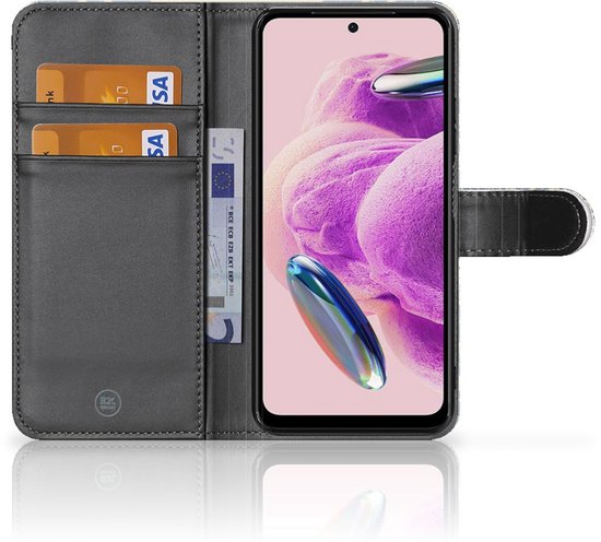 Portefeuille Livre Xiaomi Redmi Note 12S Coque Téléphone Fleurs beiges