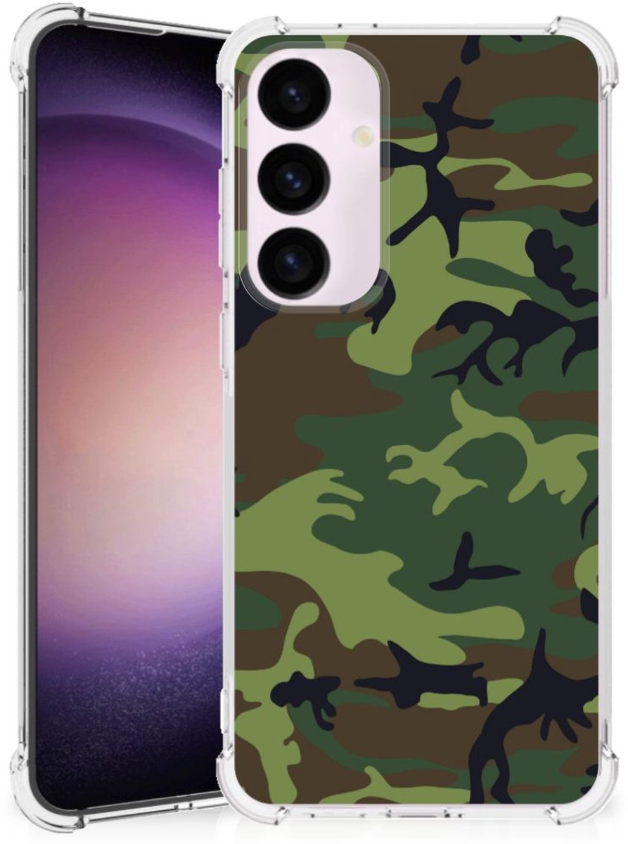 Samsung Galaxy S24 Plus Doorzichtige Silicone Hoesje Army Dark