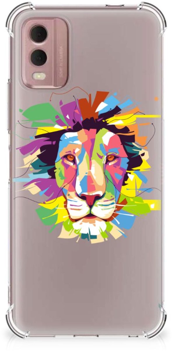 TPU Case Anti-Shock voor Nokia C32 Stevig Bumper Hoesje Lion Color