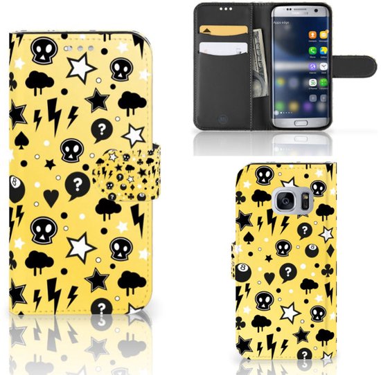 Téléphone Portable Couverture Standing pour Samsung Galaxy S7 Coque Punk Jaune