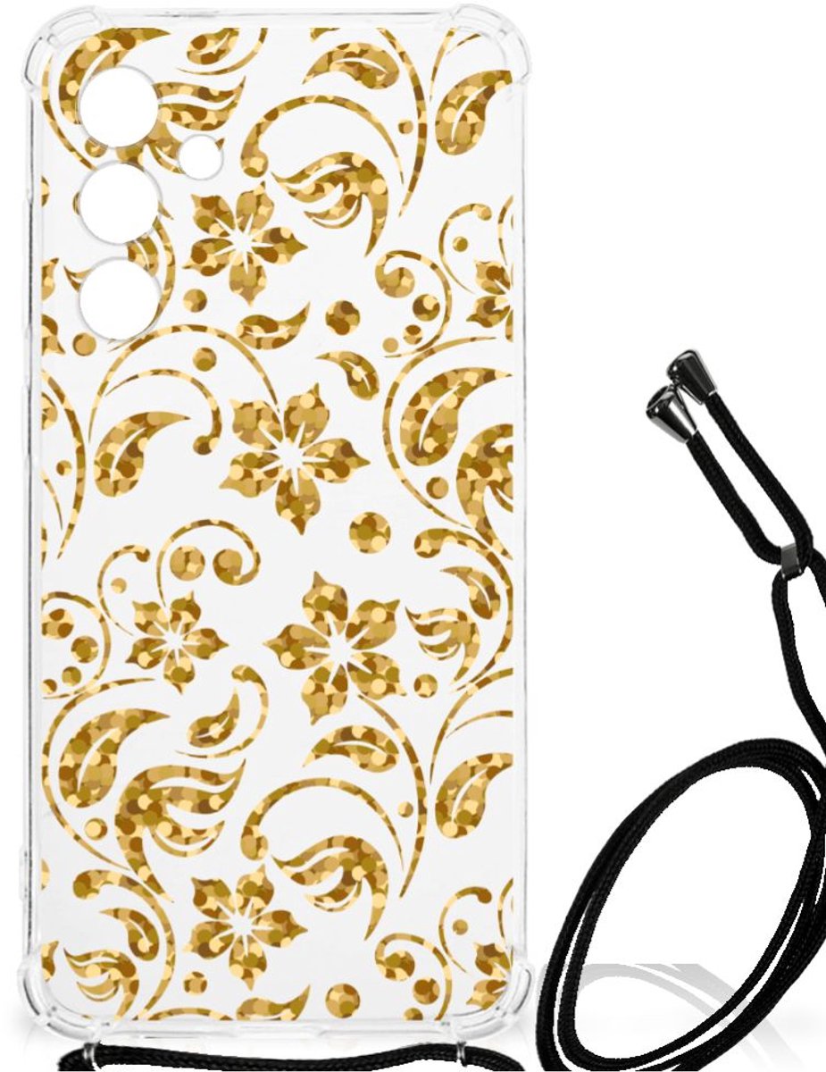 Samsung Galaxy A55 Case Gouden Bloemen