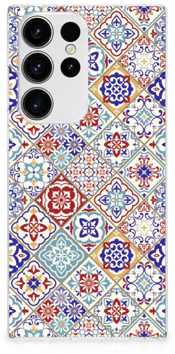 Samsung Galaxy S23 Ultra TPU Siliconen Hoesje Tiles Color