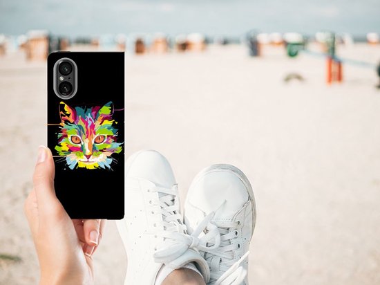 Étui portefeuille pour smartphone Sony Xperia 5 V , joli cadeau d'anniversaire, couleur Cat