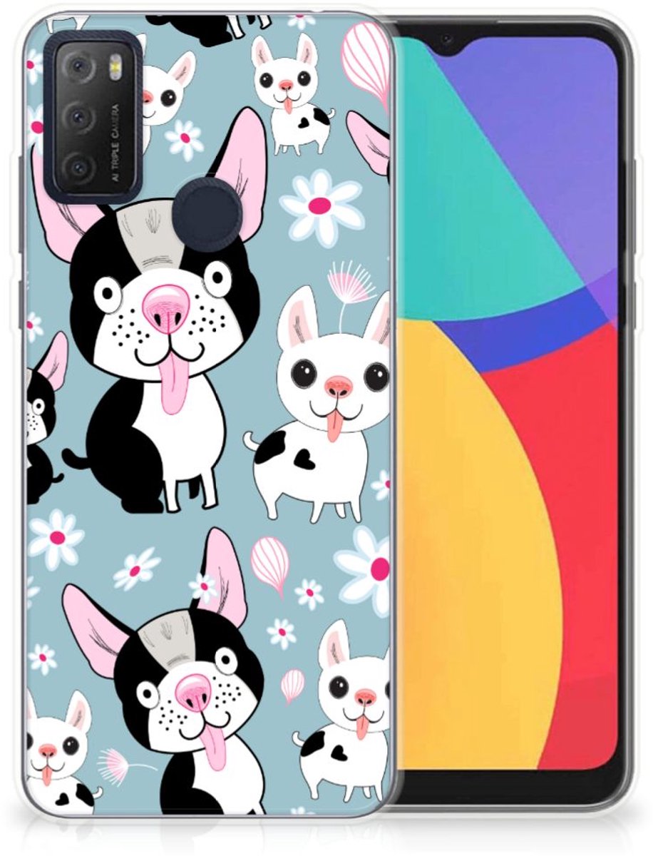 Alcatel 1S (2021) TPU Hoesje Hondjes