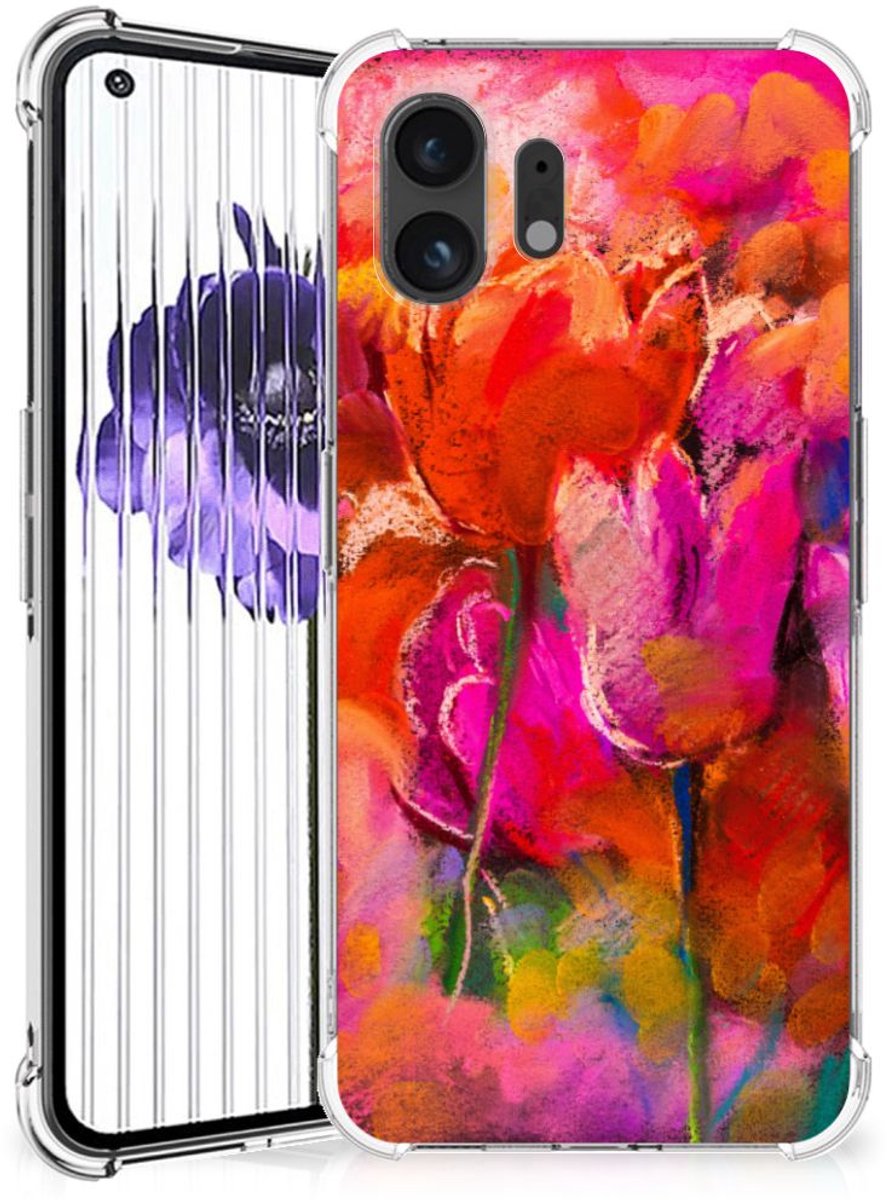 TPU Case Anti-Shock voor Back Cover Nothing Phone (2) Tulips