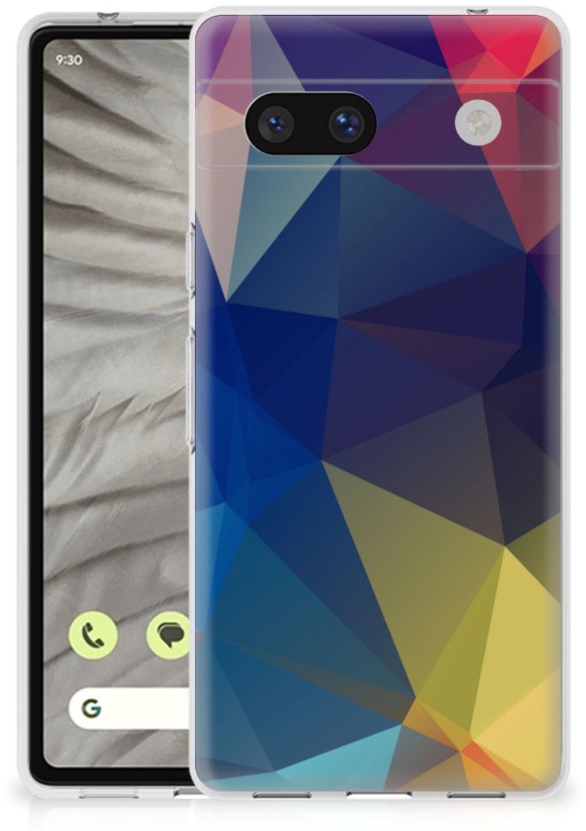 Google Pixel 7A TPU Hoesje Polygon Dark