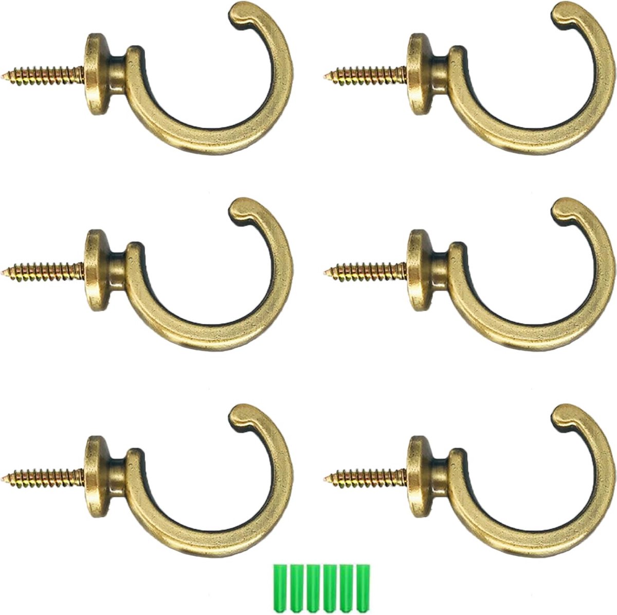 La'Moussawi ® Gepolijste Metalen Gordijnhaken voor Wandmontage met Klassiek Ontwerp en Veelzijdig Gebruik