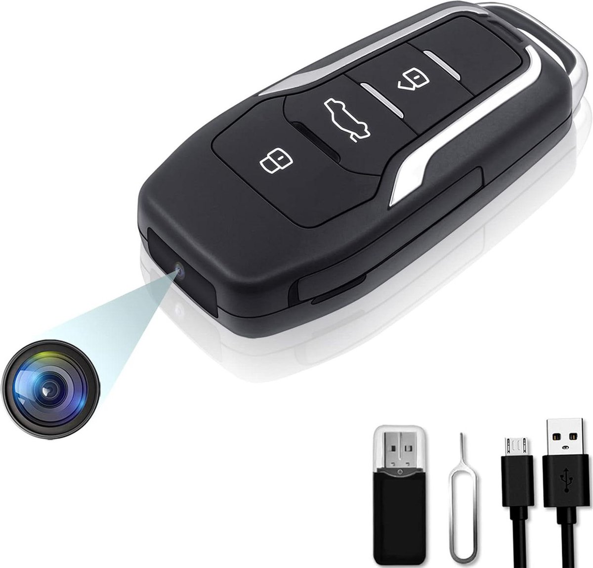 Autosleutel Spionage Camera 1080P Verborgen Camera - Bewegingsdetectie Video Audio Opname - 6 Uur Batterijduur - 64GB