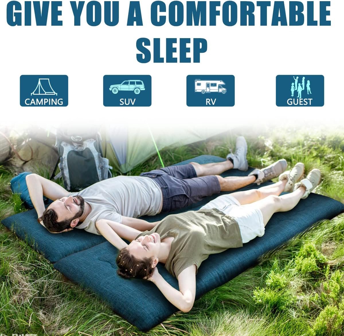 Queen Futon, Full Size Campingmat, Opvouwbare slaapmat