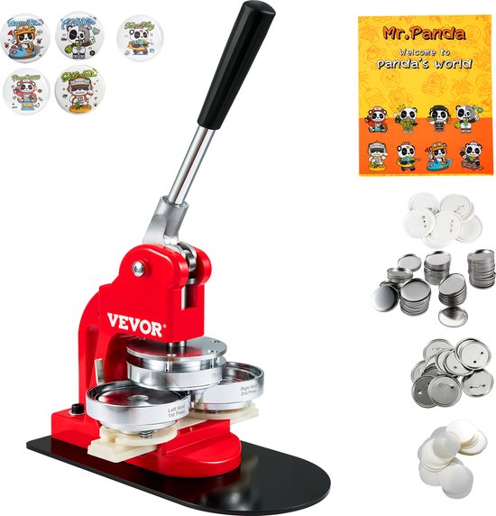 VEVOR Knopenmachine-200st 58mm & 300st 25mm Set voor het Maken van Badges-met