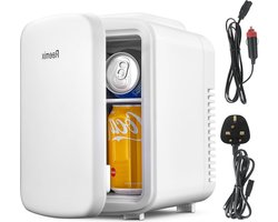 4 liter/6 blikjes draagbare mini-koelkast voor persoonlijke koelkast - huidverzorging cosmetica - slaapkamer kantoor auto - freonvrij